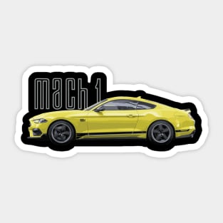 MACH 1 Mustang GT 5.0L V8 Performance Car Grabber Yellow Sticker